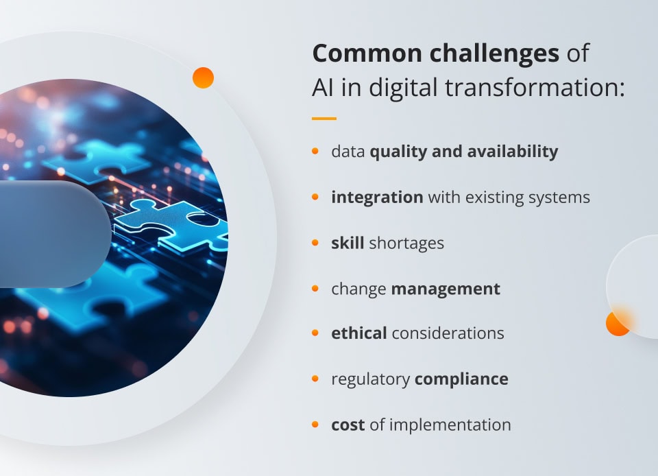 Common challenges of AI in digital transformation